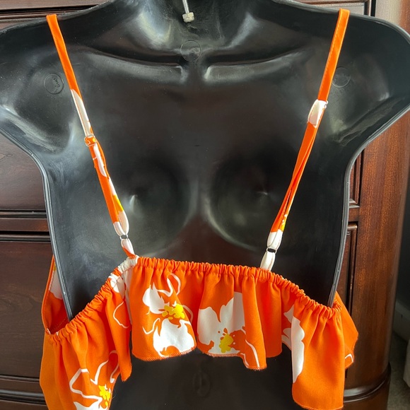 Orange Floral Tank Top - Picture 3 of 3